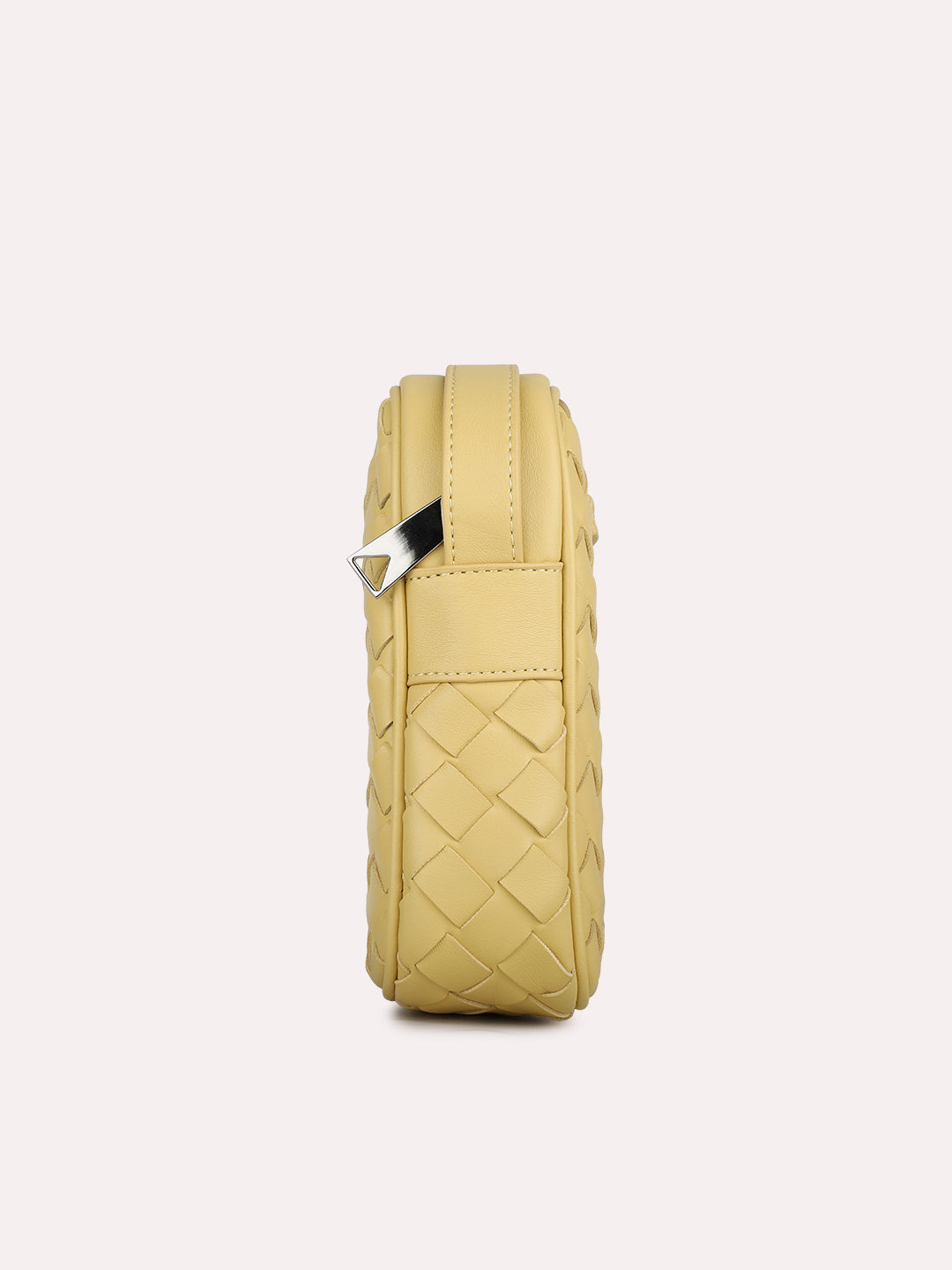 Womens Yellow Textured Phone Sling Bag With Zip Lock
