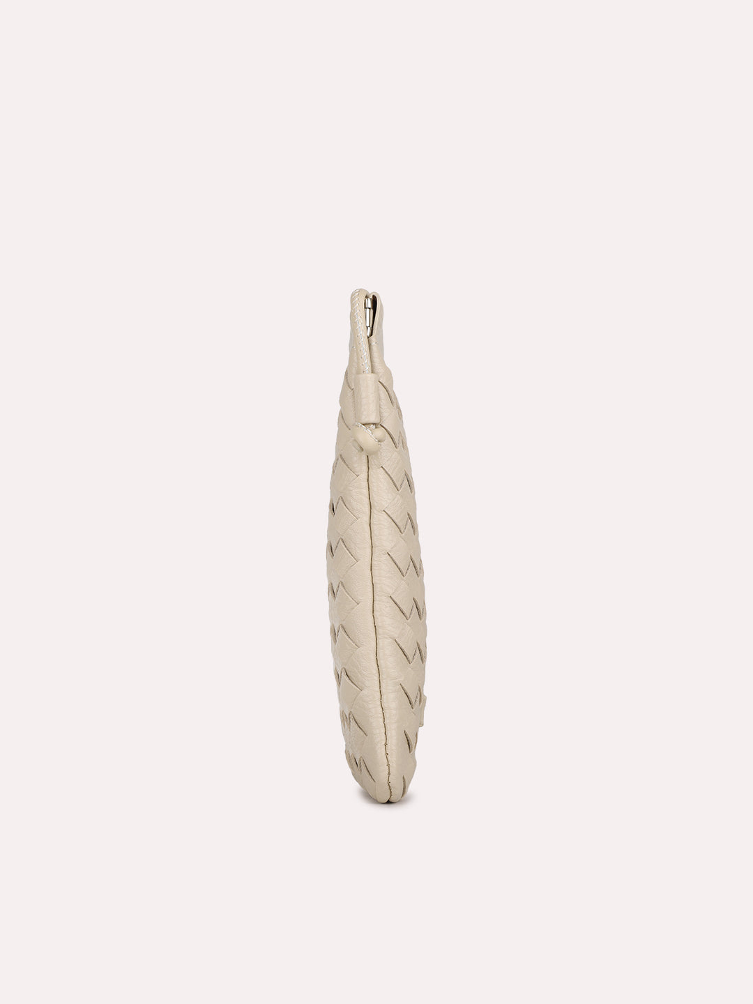 Womens Cream Casual Textured Phone Sling Bag With Twist Lock