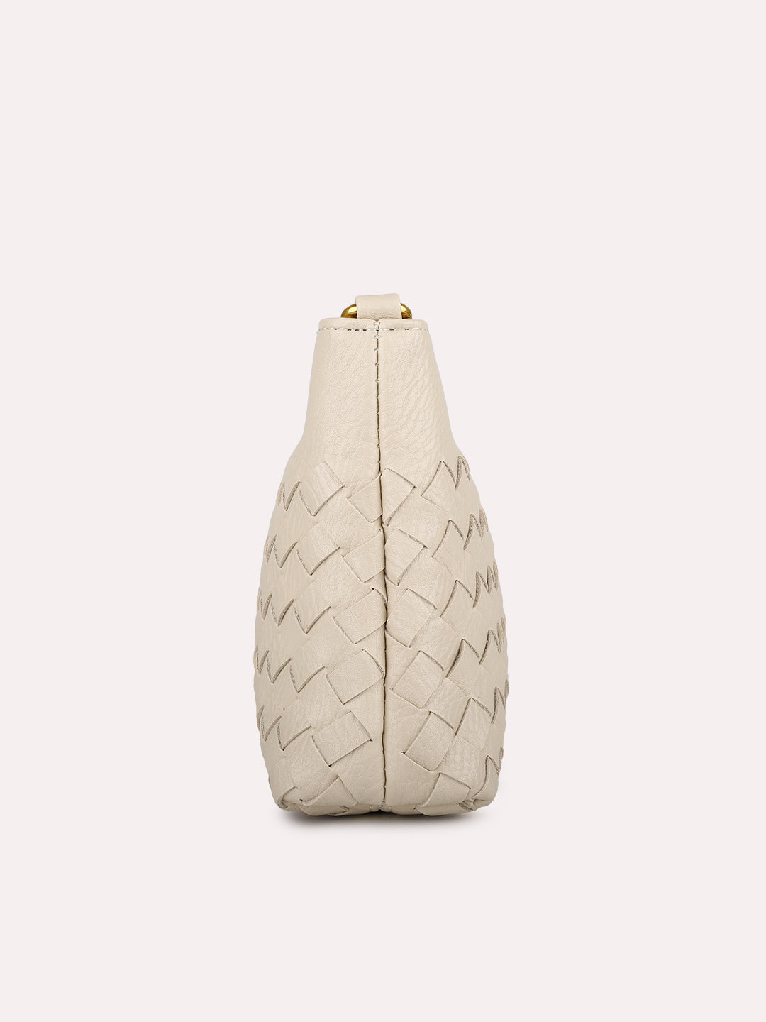 Womens Beige Party Textured Sling Bag With Zipper