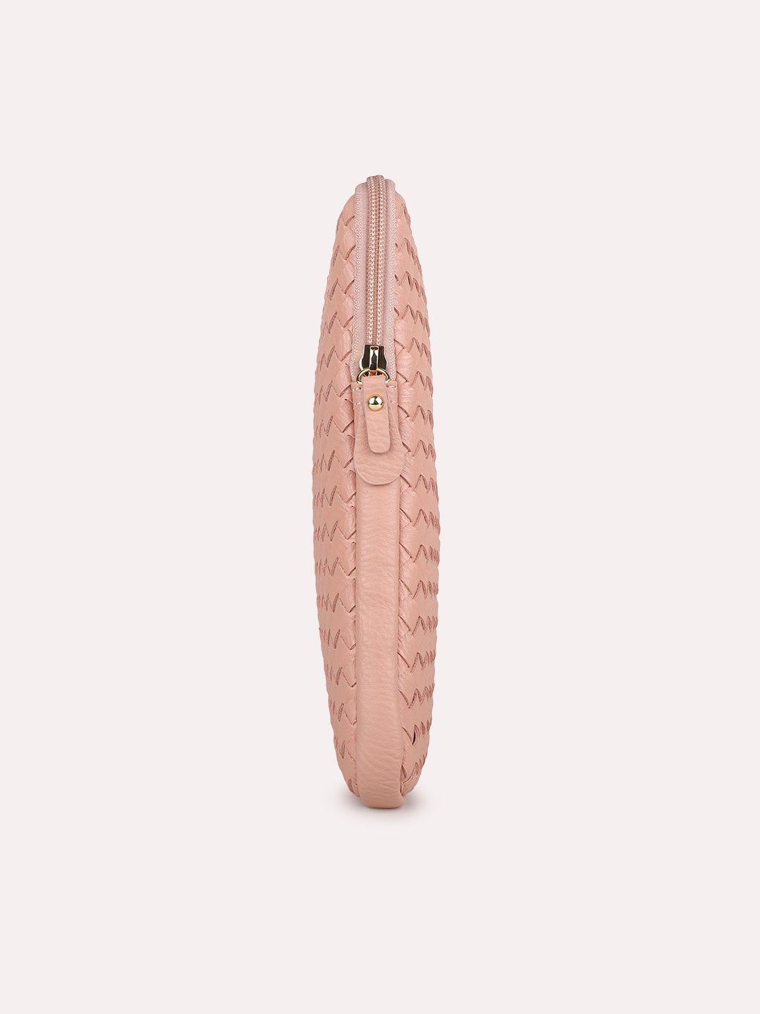 Womens Pink Textured Laptop Bag With Zip Lock