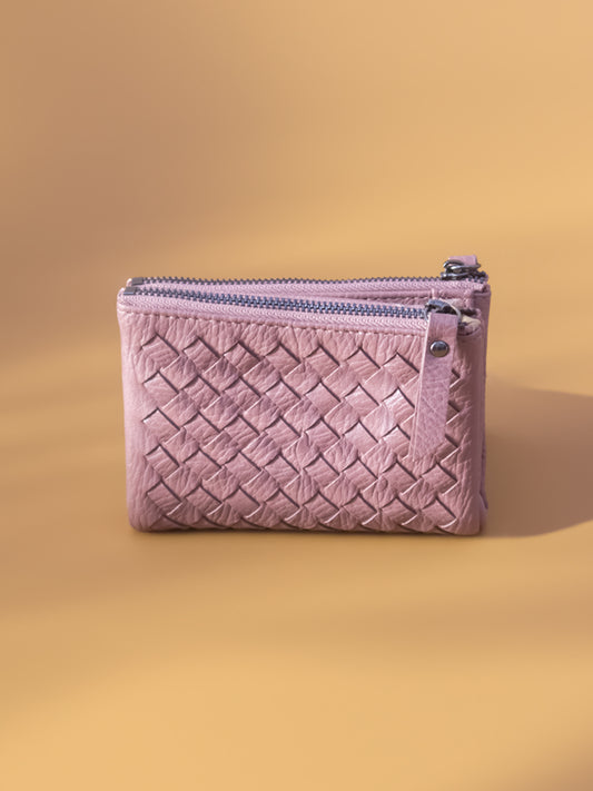 Women Lavender Solid Zip Around Wallet