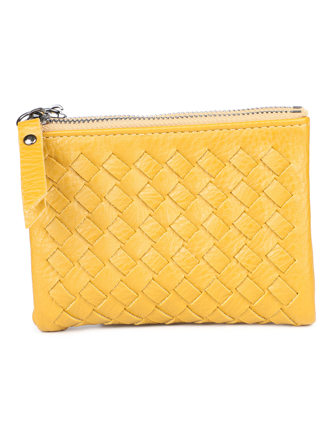 Women Yellow Solid Zip Around Wallet