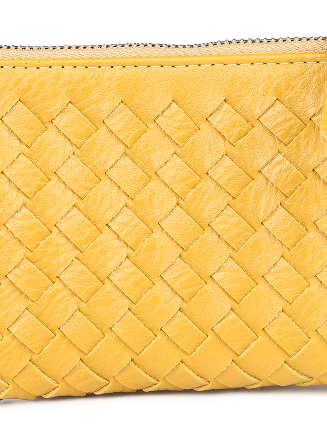 Women Yellow Solid Zip Around Wallet