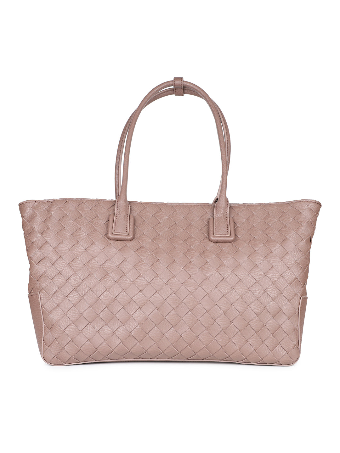 Women Brown Textured PU Shopper Tote Bag