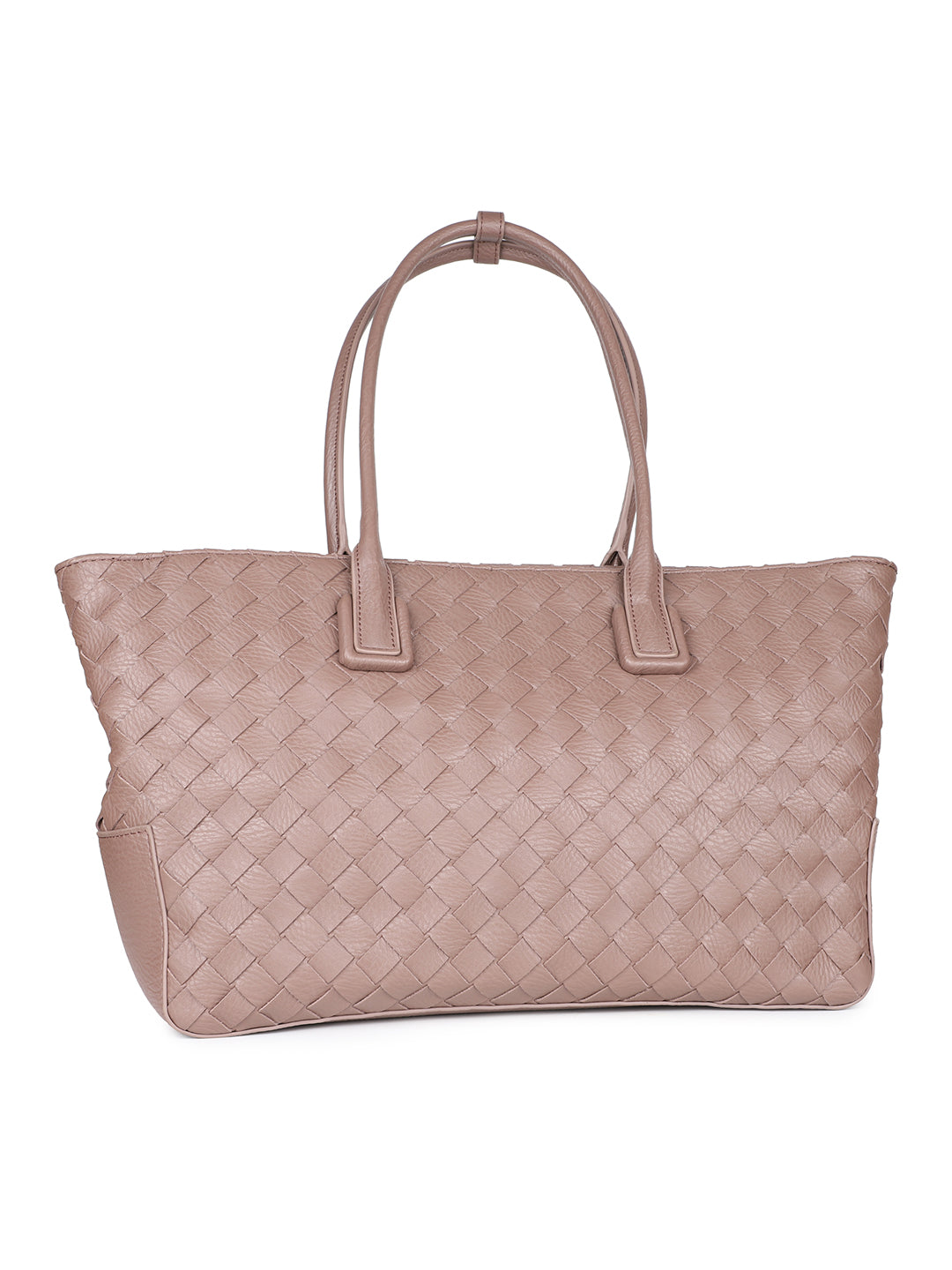 Women Brown Textured PU Shopper Tote Bag