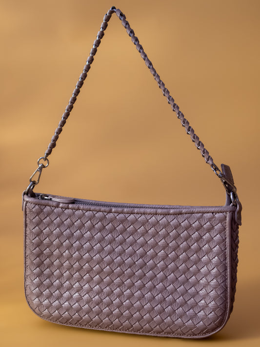 Women Brown Woven Design Structured Sling Bag