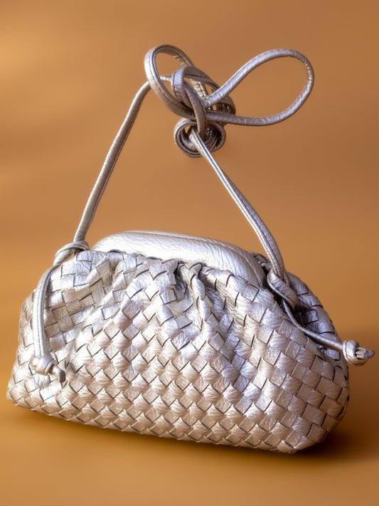 Women Gold Textured Design Solid Sling Bag