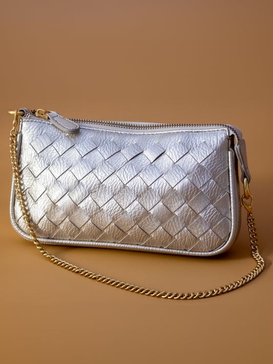 Women Gold Textured Design Solid Sling Bag