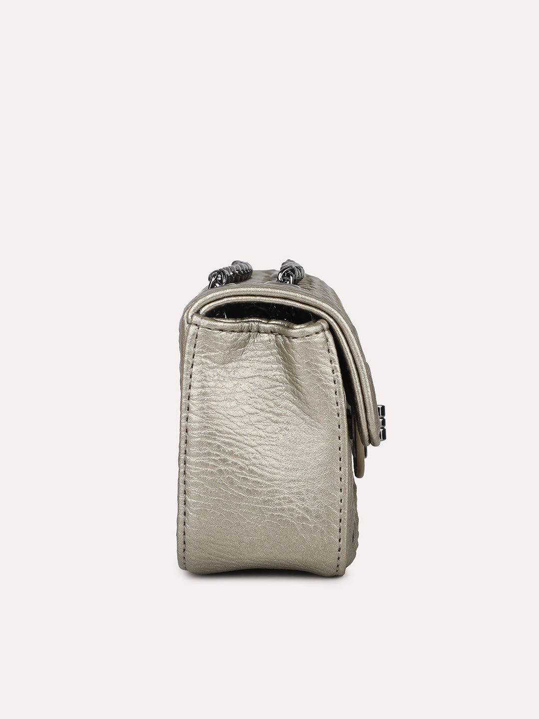 Women Olive Textured PU Sling Bag