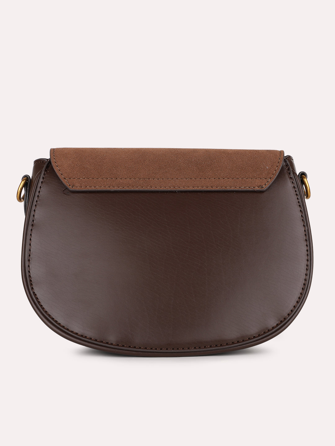 Womens Brown Party Solid Sling Bag With Magnet Lock