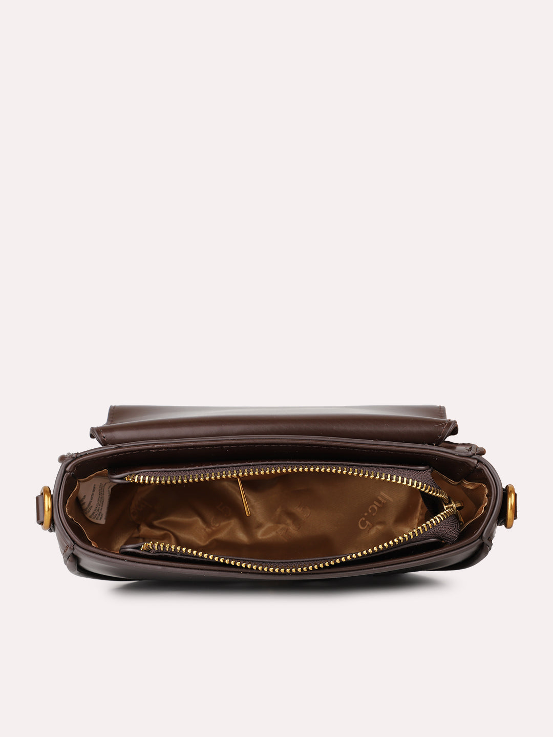 Womens Brown Party Solid Sling Bag With Magnet Lock