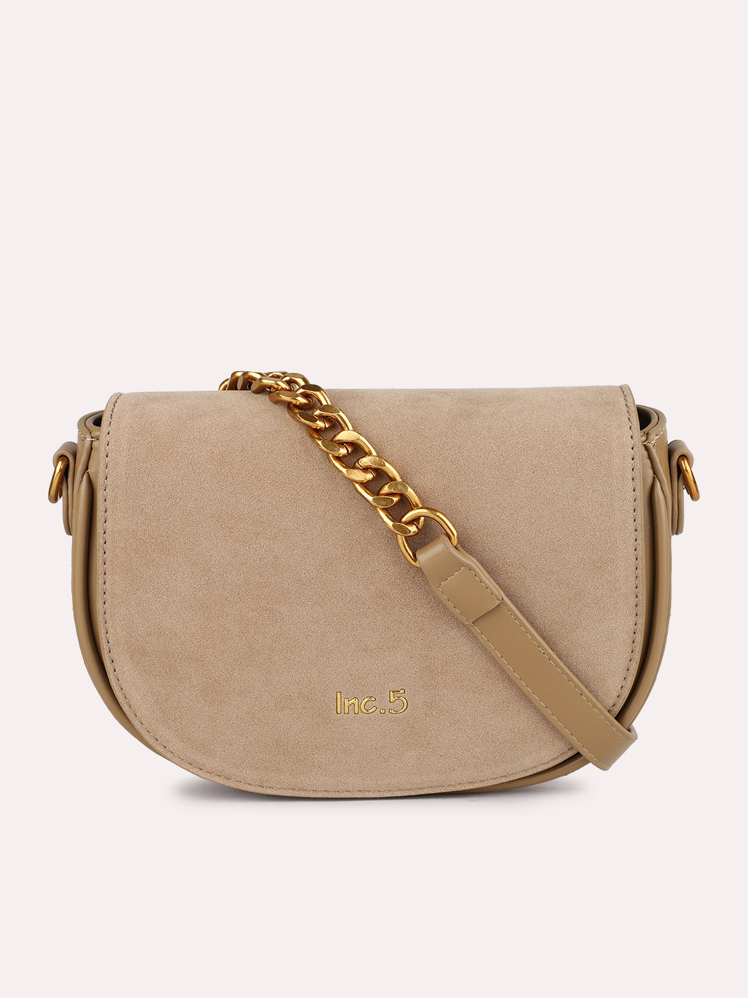 Womens Khaki Party Solid Sling Bag With Magnet Lock