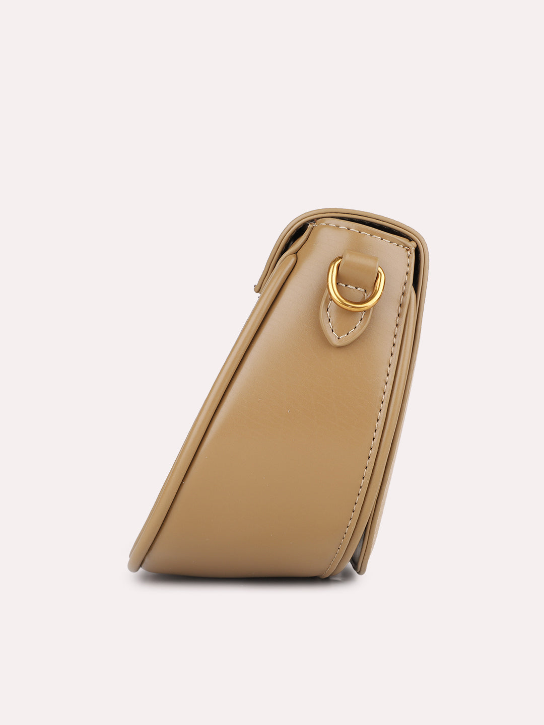 Womens Khaki Party Solid Sling Bag With Magnet Lock