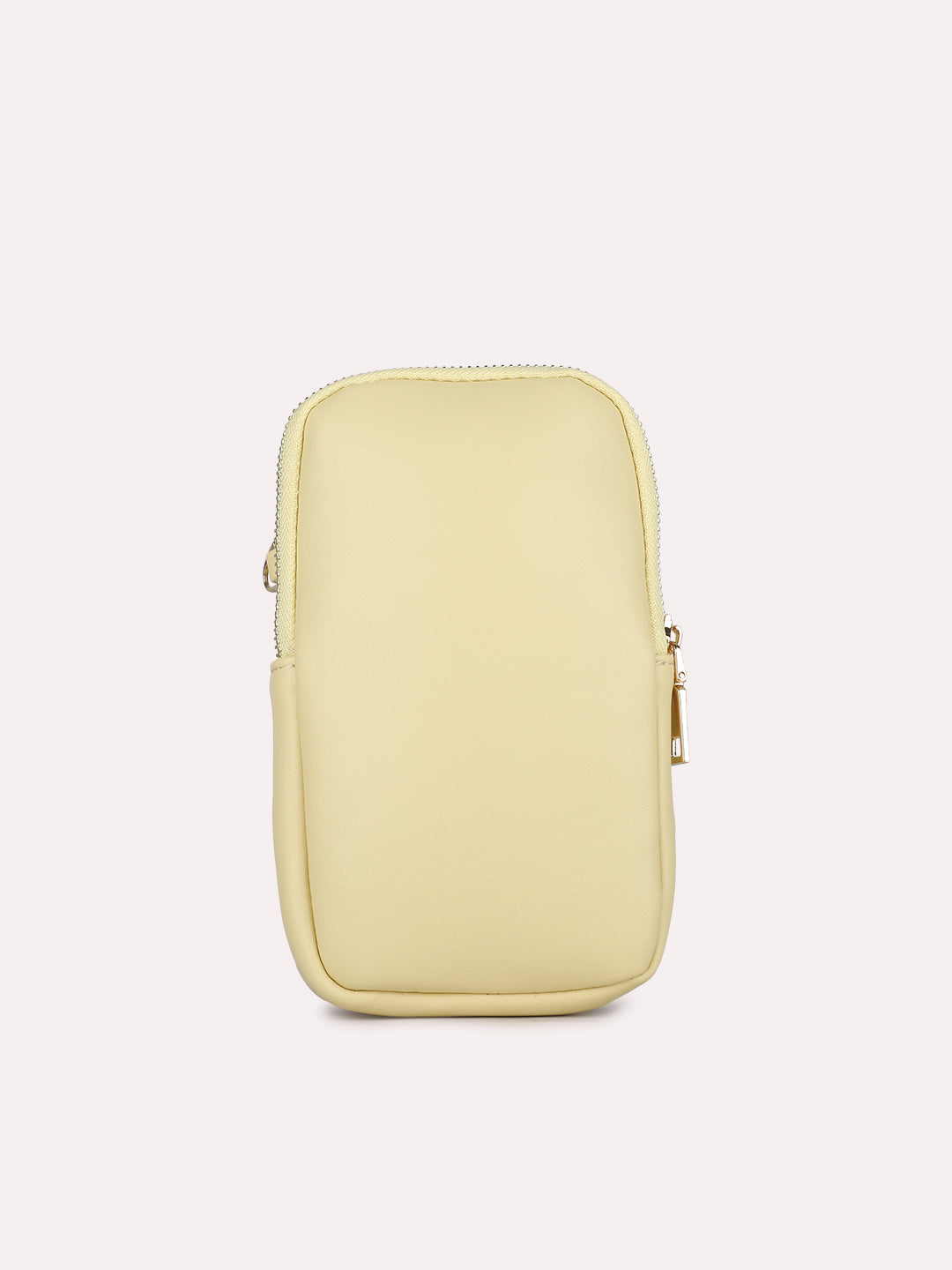 Womens Yellow Casual Solid Phone Sling Bag With Zip Lock