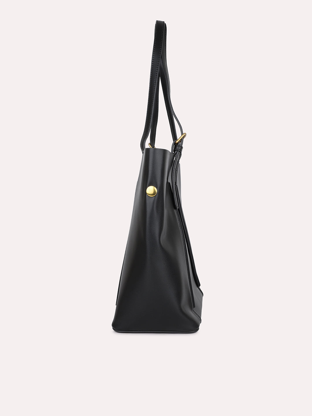 Women Black Solid Structured Tote Bag