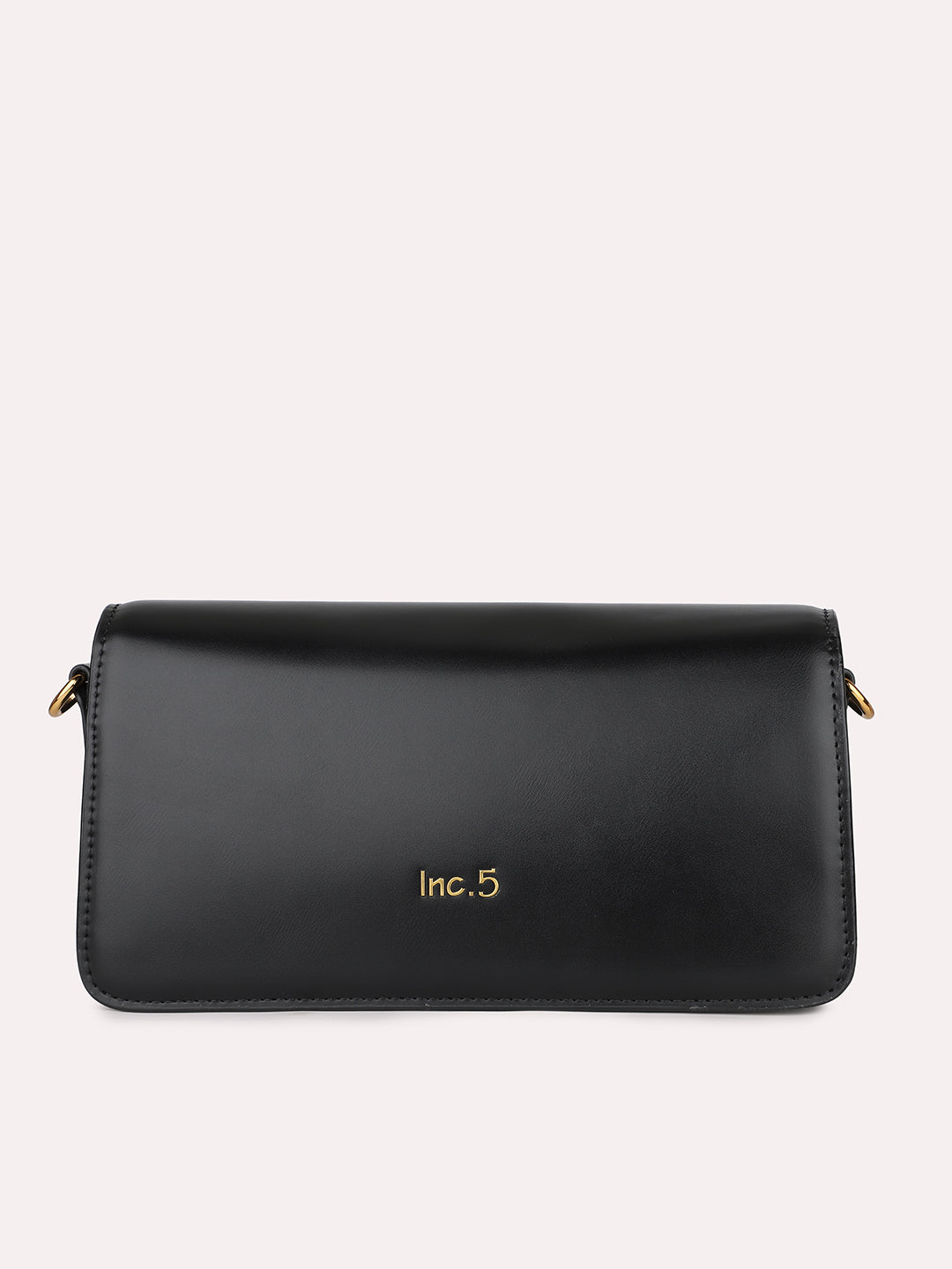 Women Black Envelope Sling Clutch with Chain Handle
