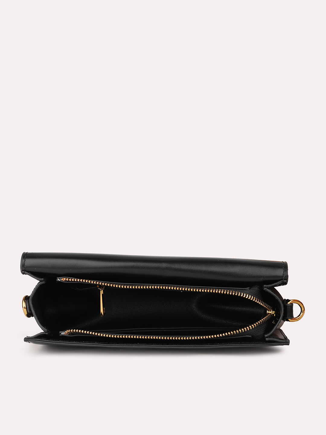 Women Black Envelope Sling Clutch with Chain Handle