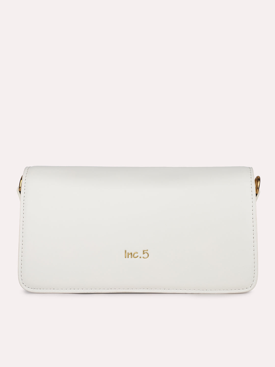 Women Off White Envelope Sling Clutch with Chain Handle