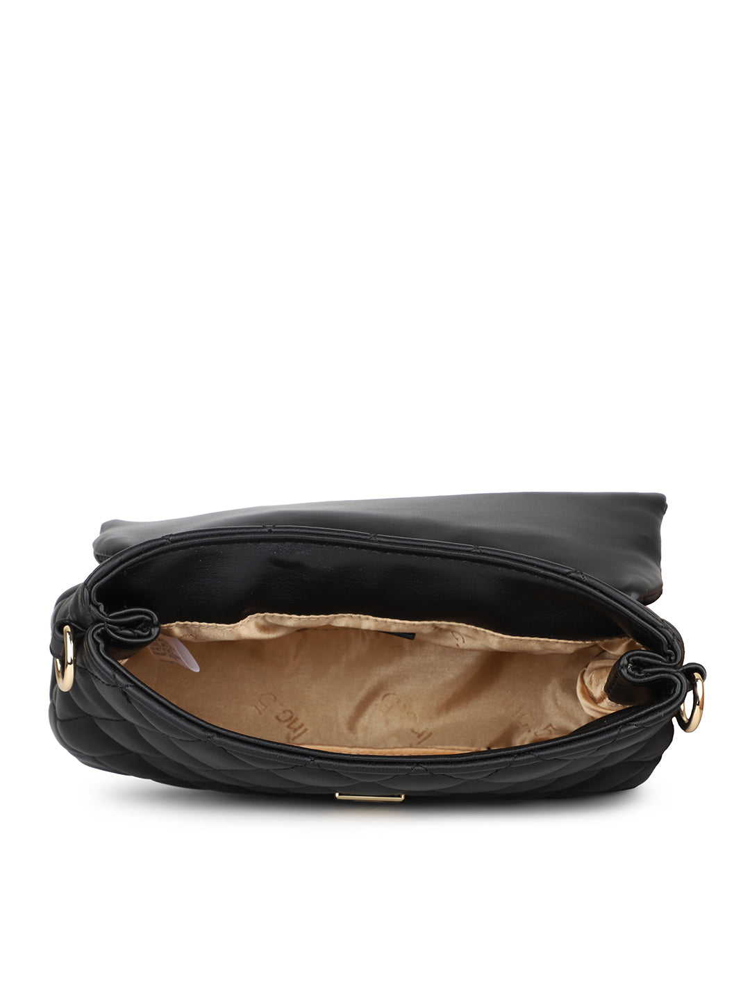 Women Black Quilted Sling Bag