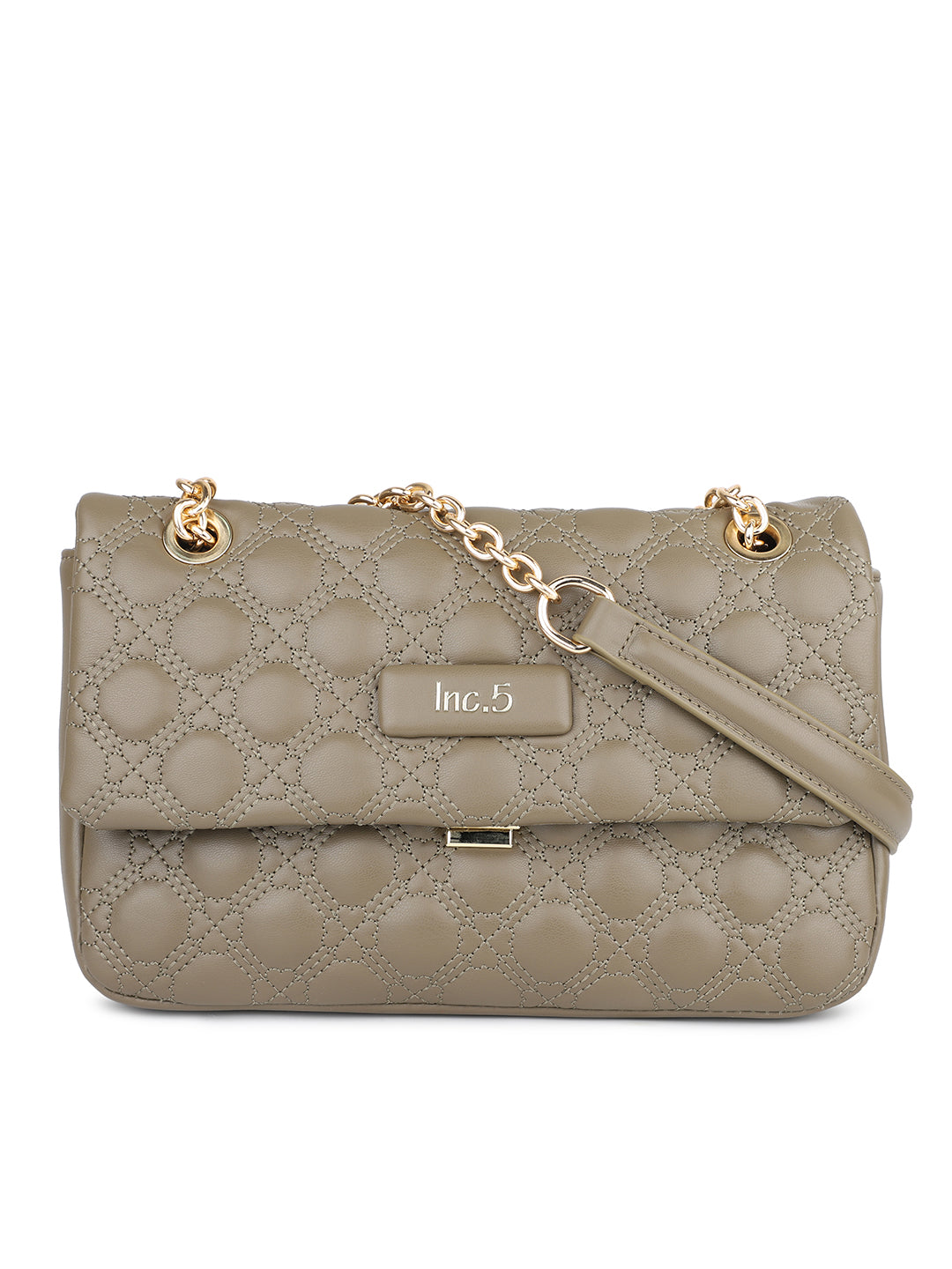 Women Olive Quilted Sling Bag