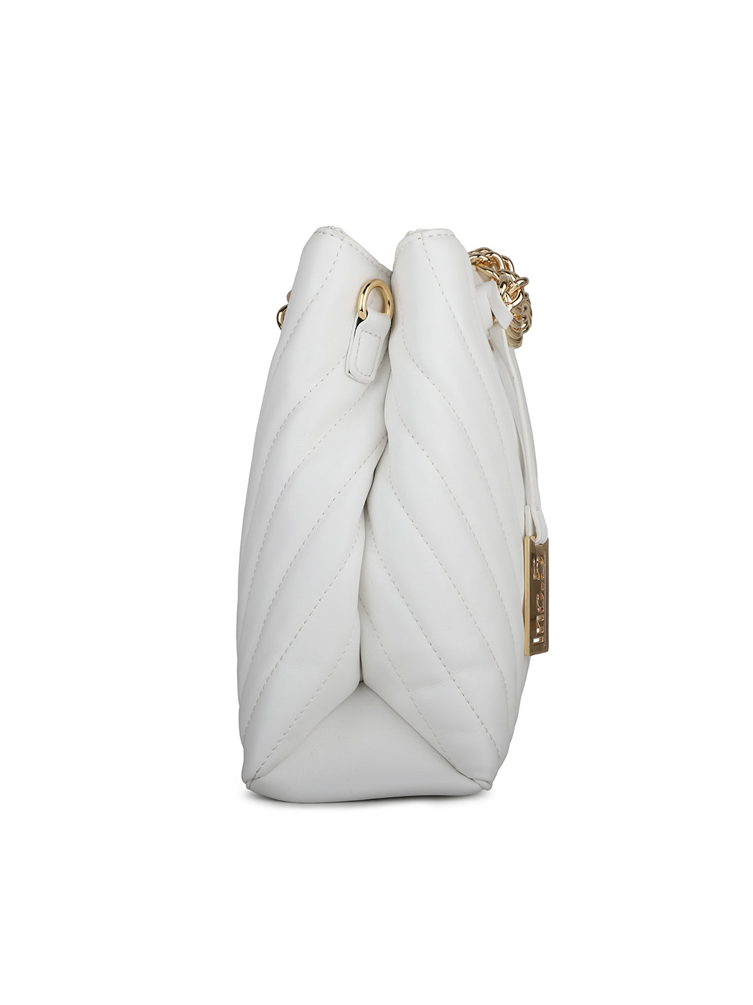 Women White Quilted Shoulder Bag