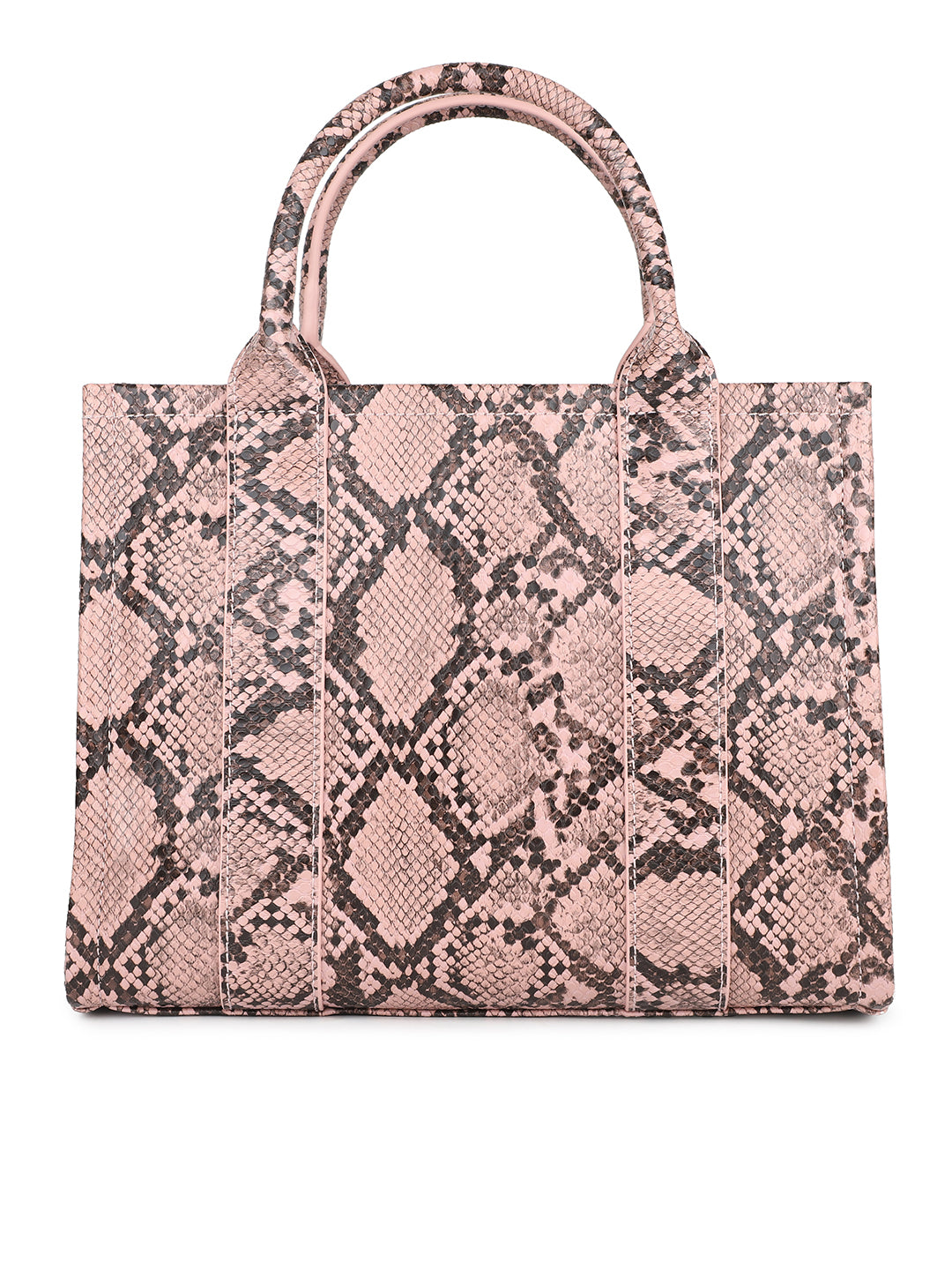 Women Pink Snake Skin Print Shoulder Bag