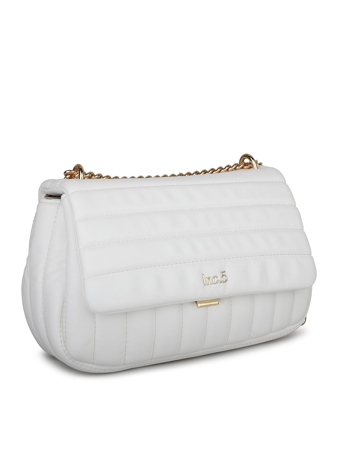 Women White Quilted Sling Bag