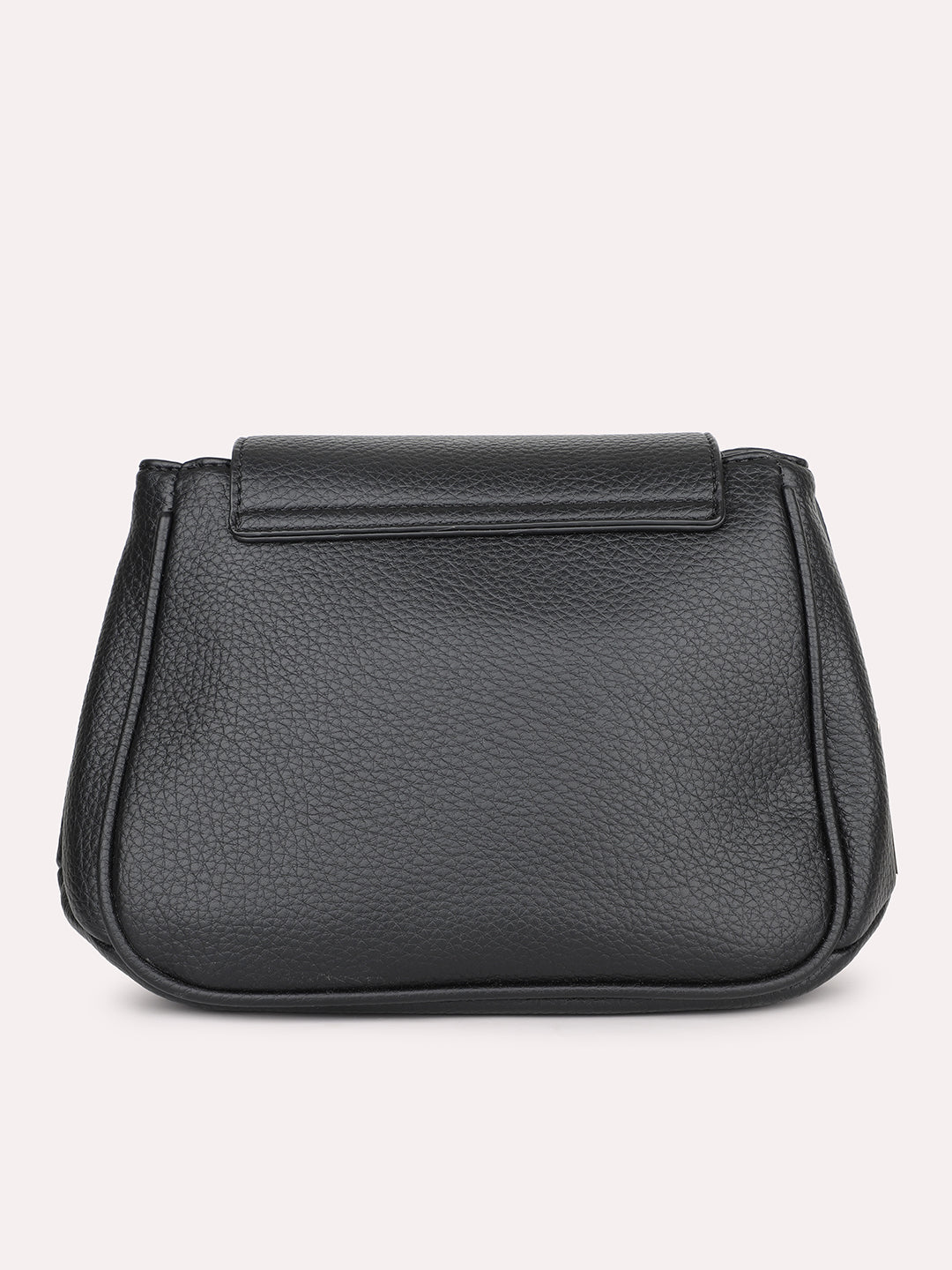 Women Black Solid Structured Sling Bag