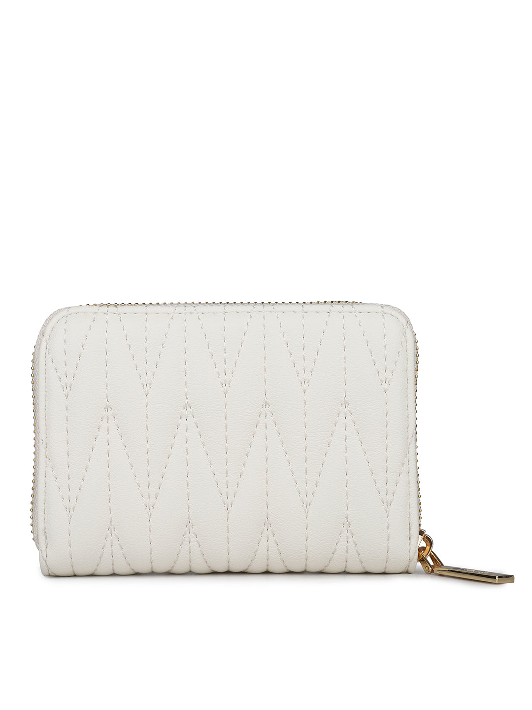 Women's White Textured Bifold Wallet