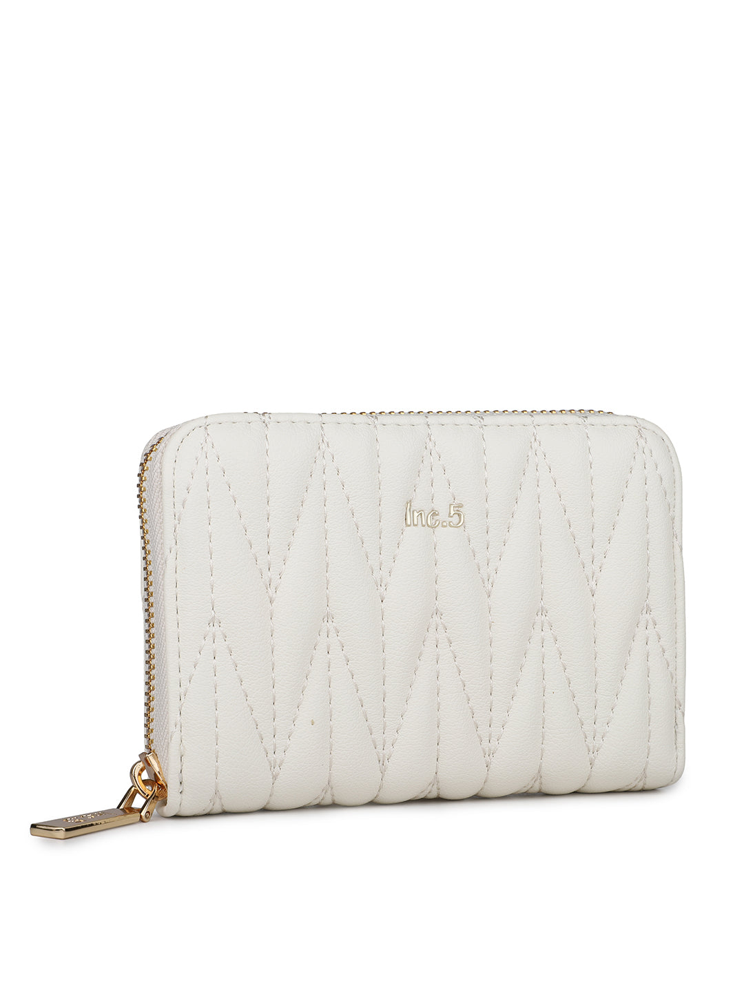 Women's White Textured Bifold Wallet