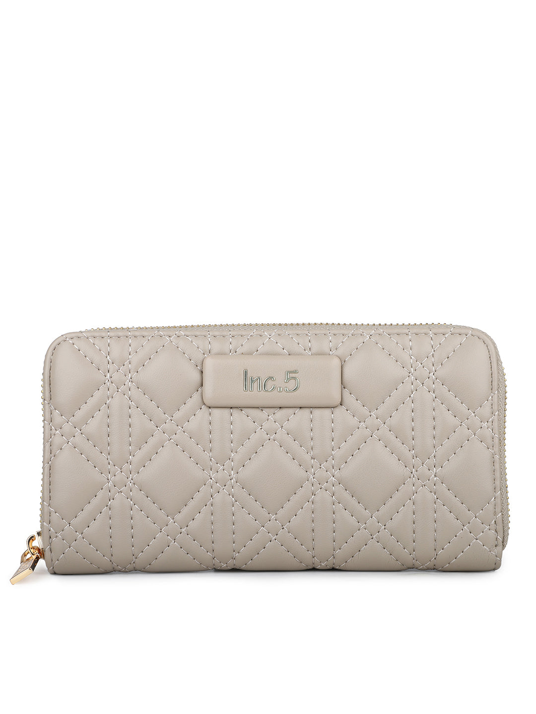 Women's Beige Textured Bifold Wallet