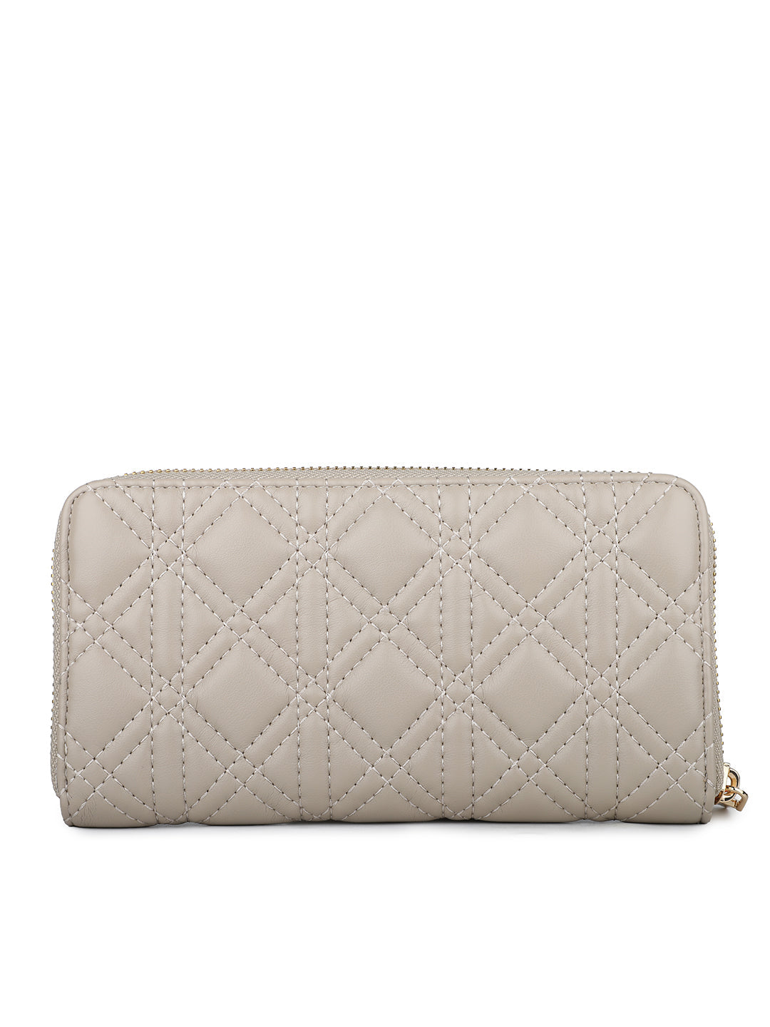 Women's Beige Textured Bifold Wallet