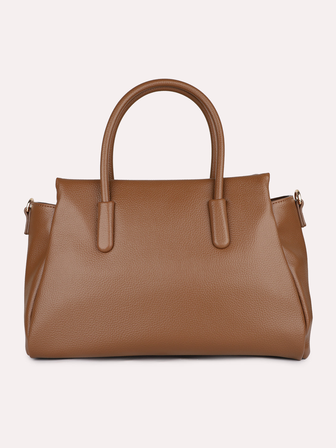 Womens Brown Casual Textured Pattern Handbag With Zipper