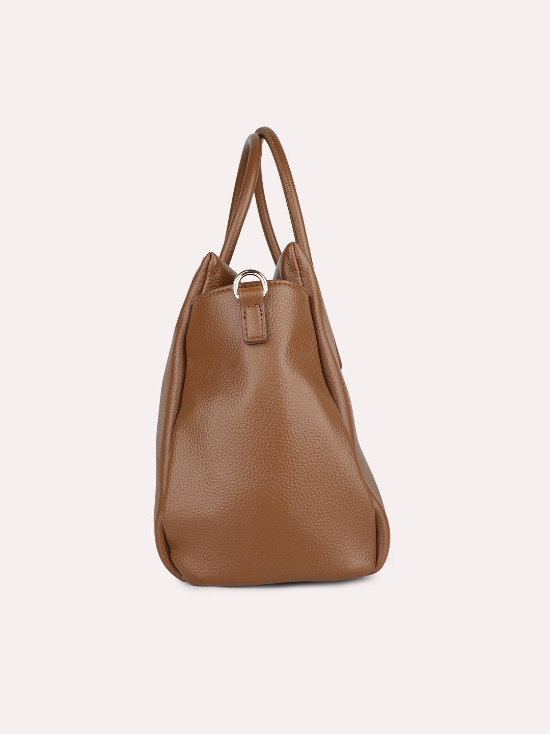 Womens Brown Casual Textured Pattern Handbag With Zipper