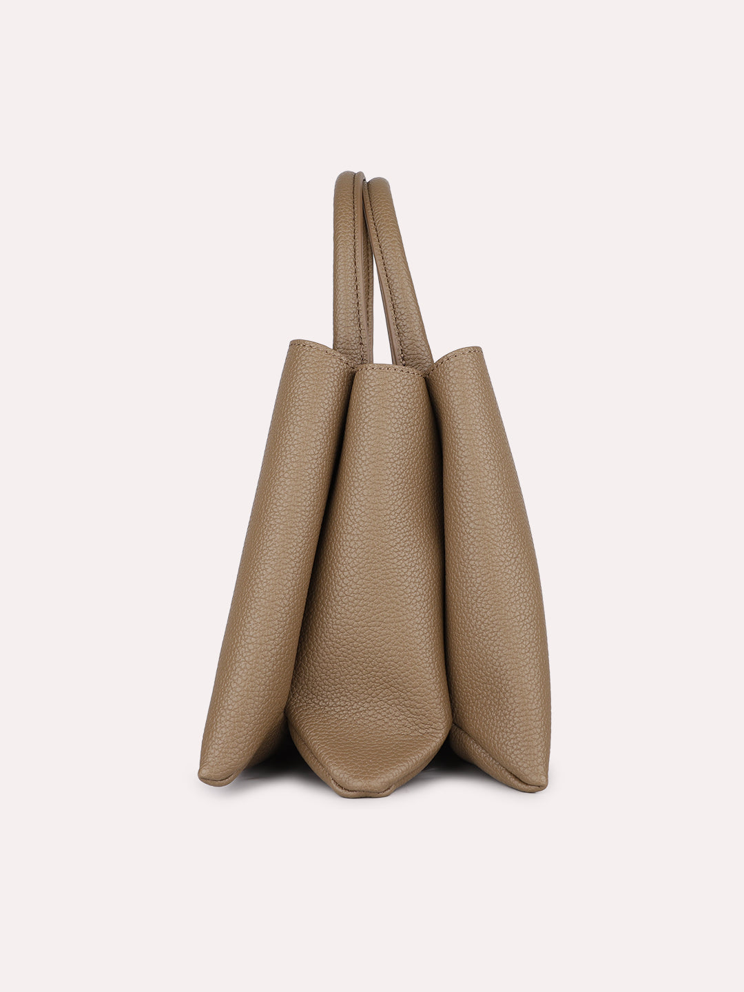 Womens Brown Casual Textured Handbag With Twist Lock