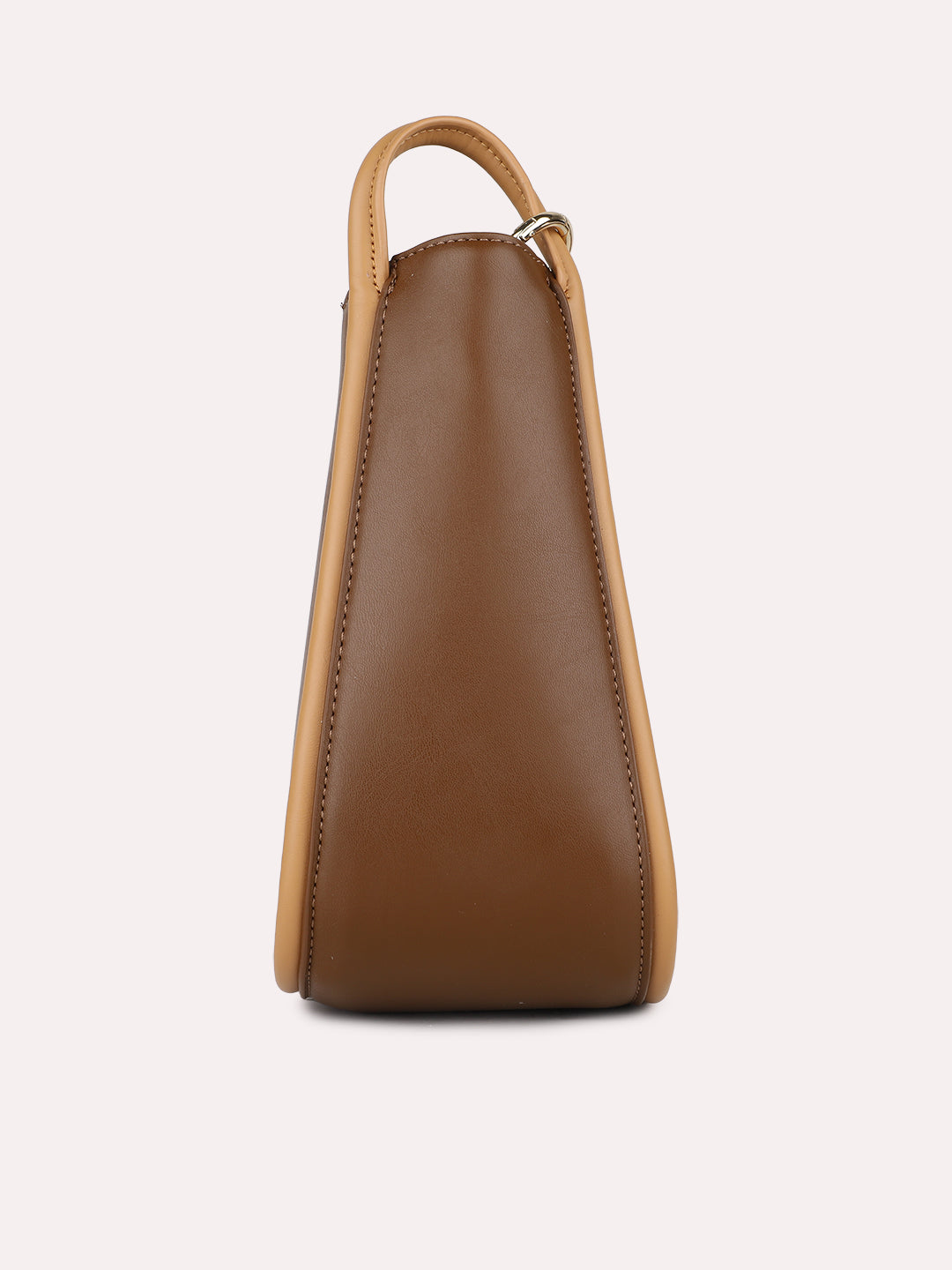 Womens Brown Casual Solid Shoulder Bag With Zipper