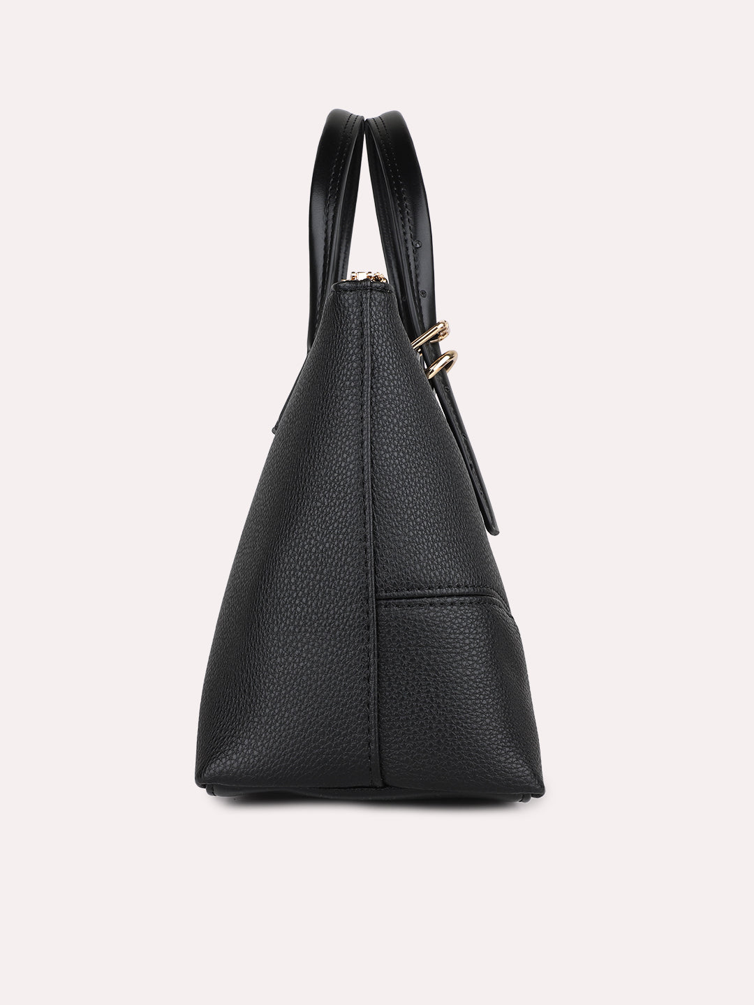 Womens Black Casual Textured Pattern Handbag With Zip Lock