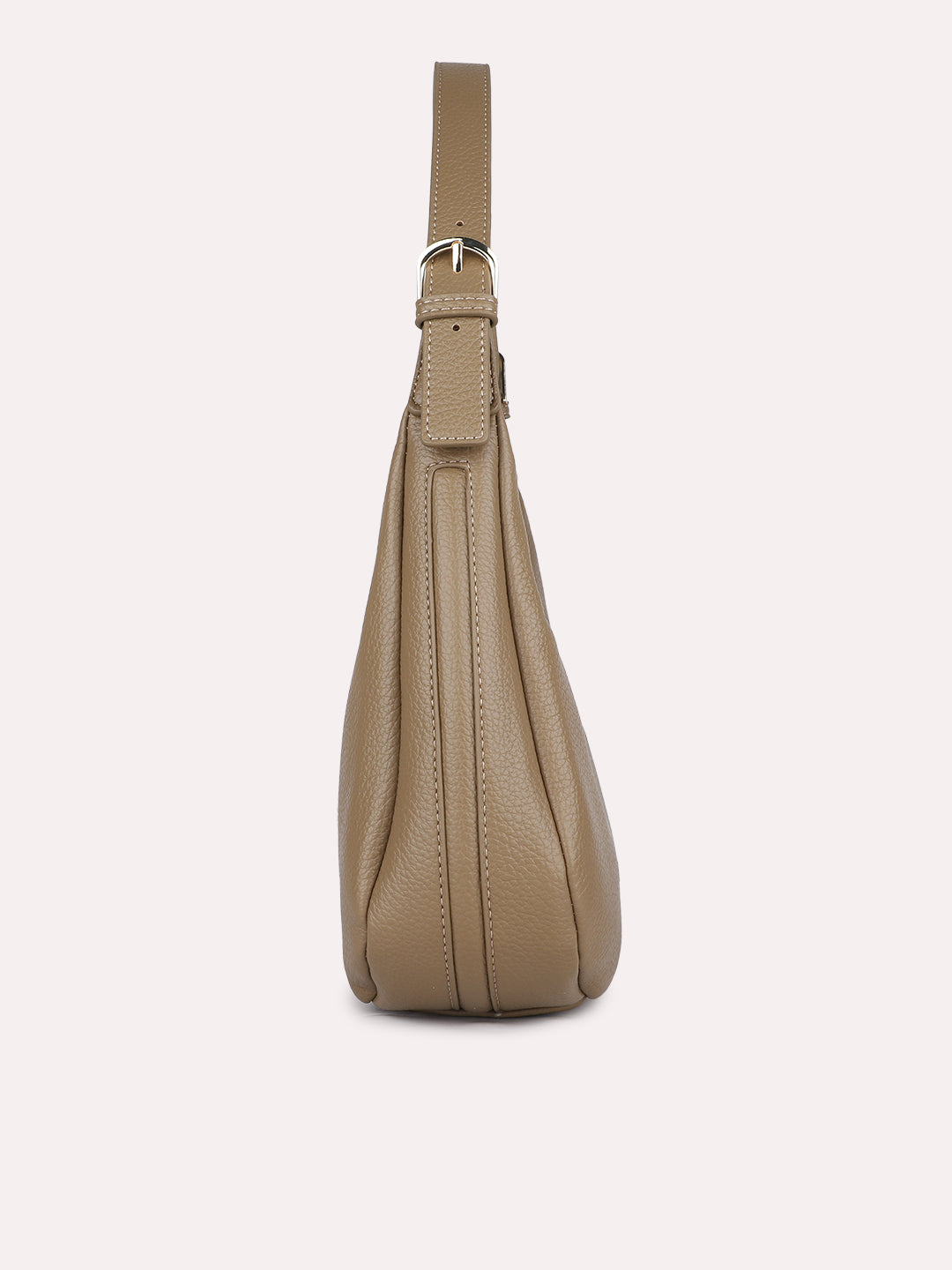 Womens Brown Party Textured Shoulder Bag With Zip Lock