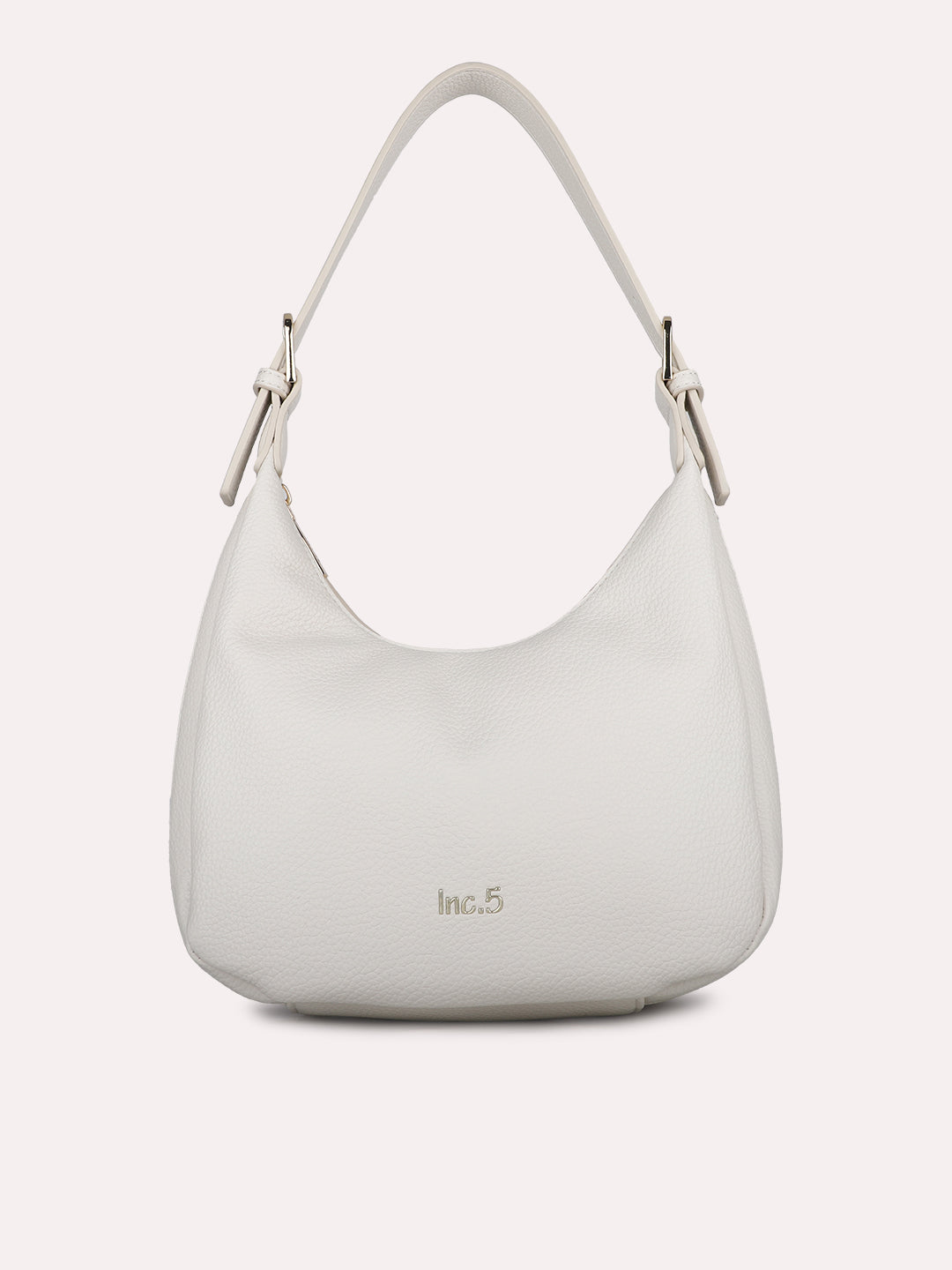 Womens White Party Textured Shoulder Bag With Zip Lock