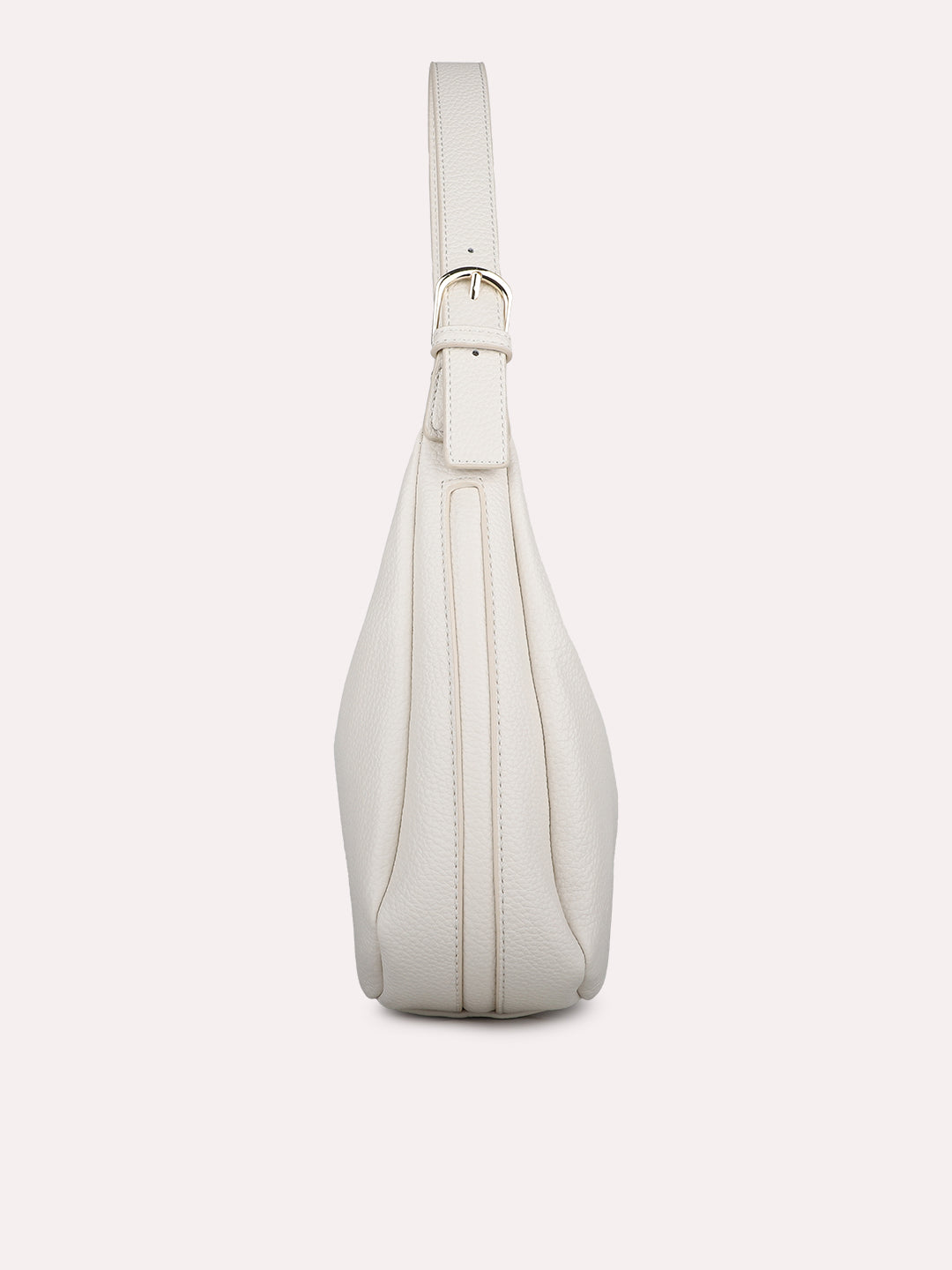 Womens White Party Textured Shoulder Bag With Zip Lock