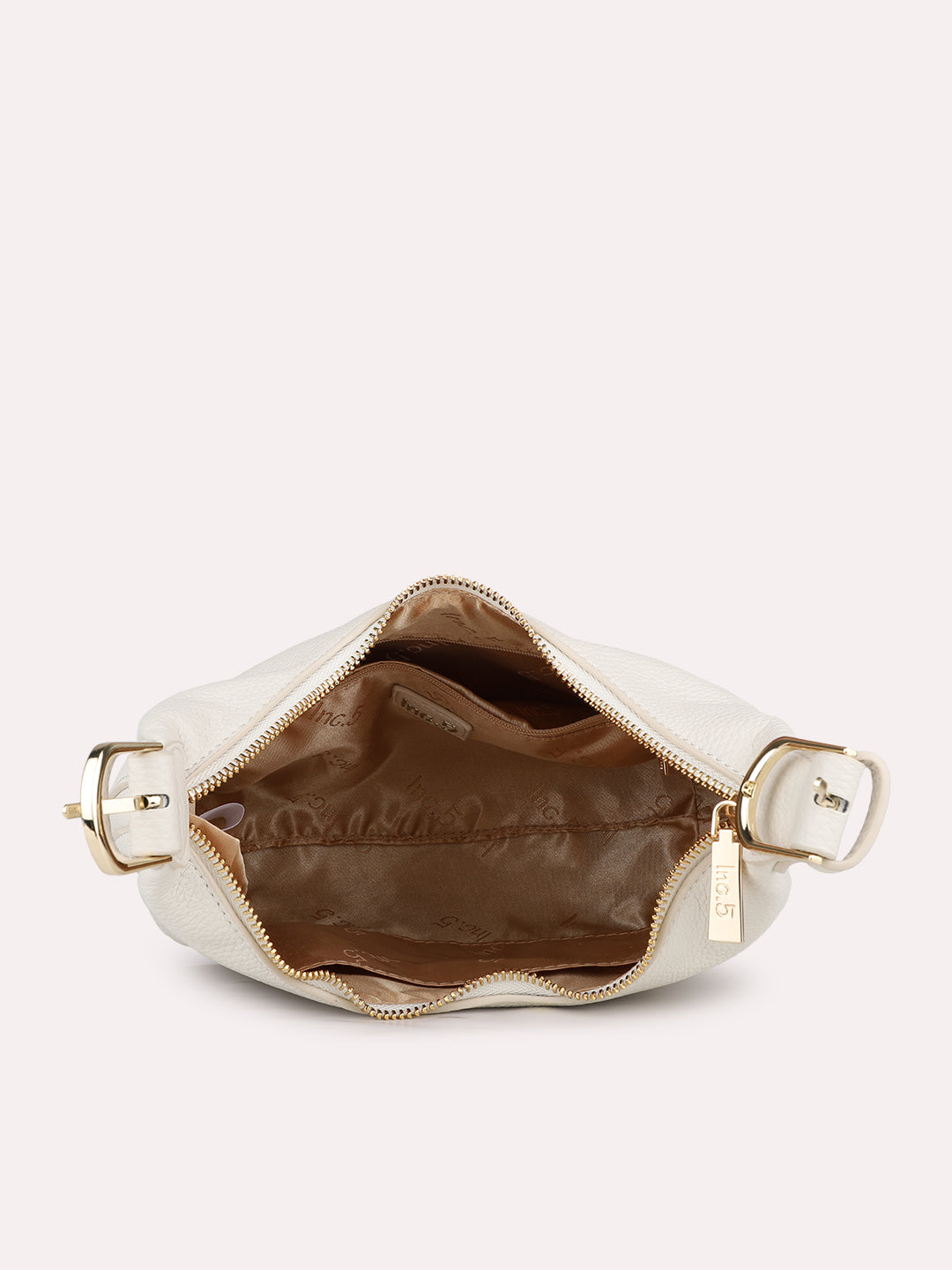 Womens White Party Textured Shoulder Bag With Zip Lock