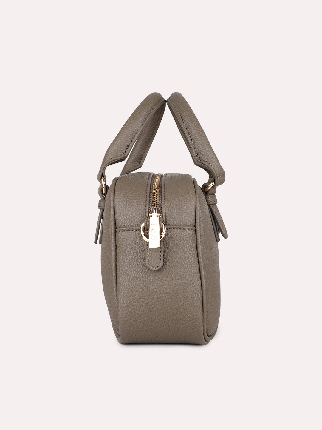 Womens Brown Casual Textured Handbag With Zip Lock