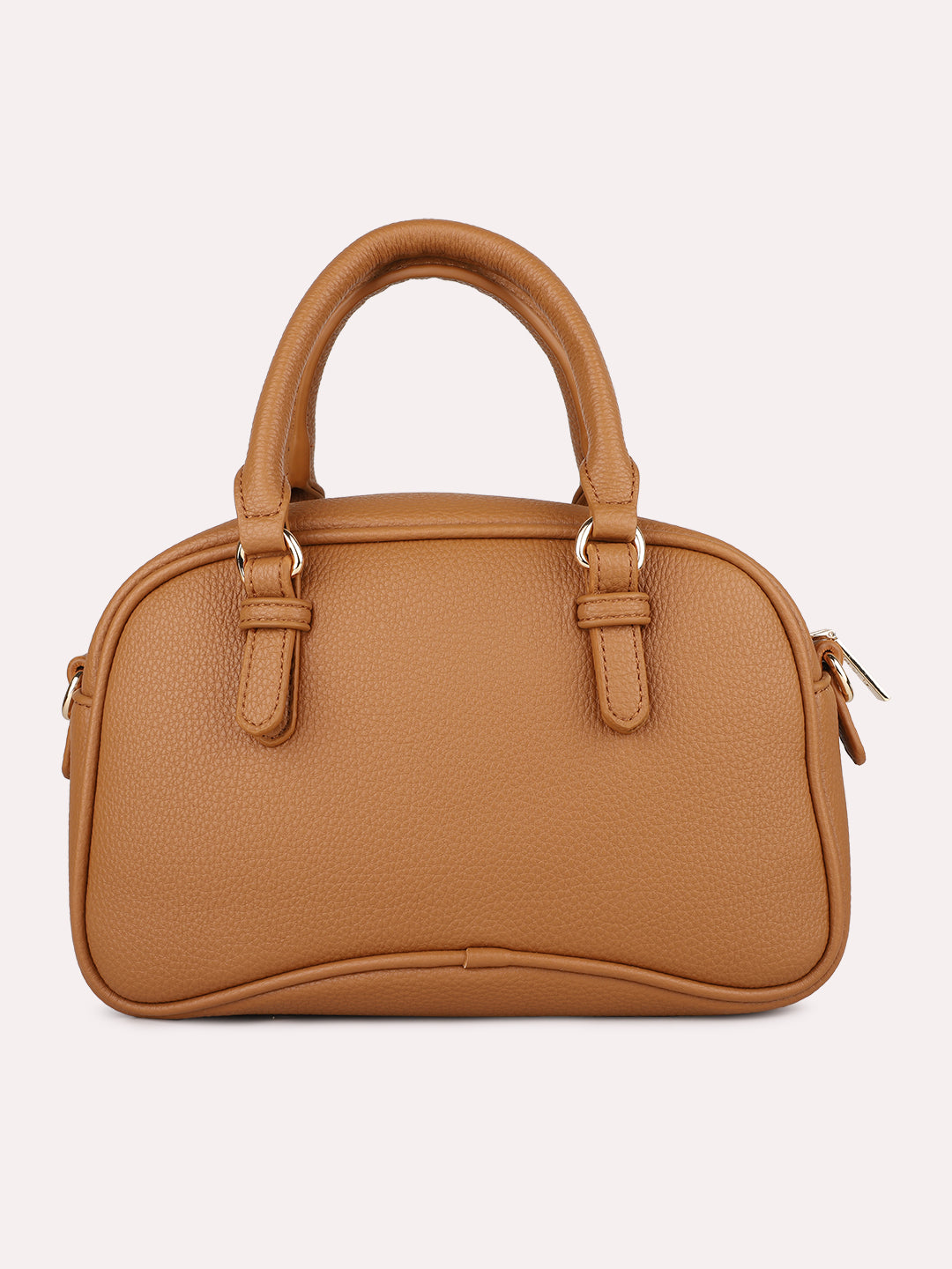 Womens Tan Casual Textured Handbag With Zip Lock