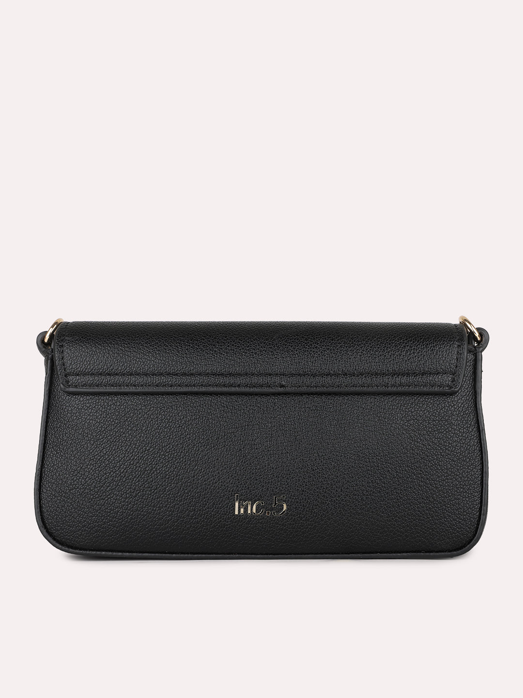 Womens Black Textured Pattern Sling Bag With Magnet Lock