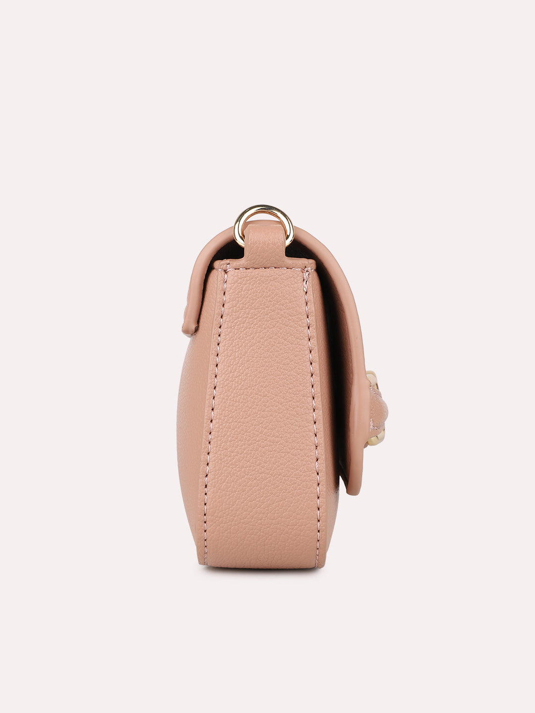 Womens Pink Party Textured Sling Bag With Magnet Lock