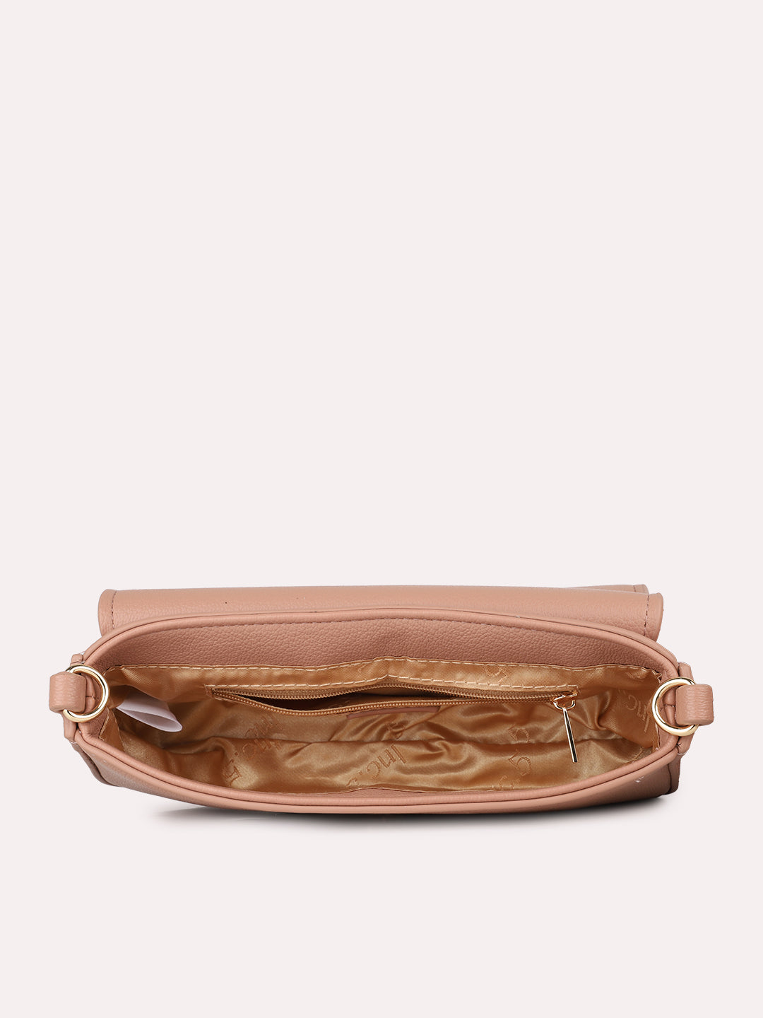 Womens Pink Party Textured Sling Bag With Magnet Lock