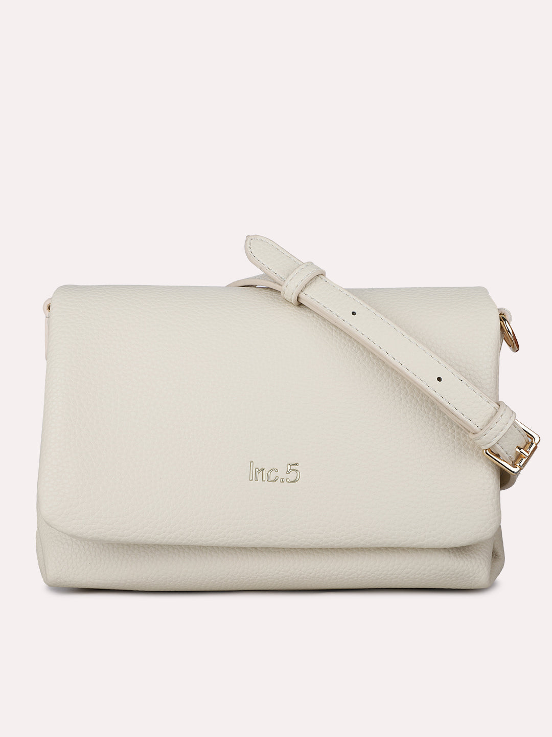 Womens Beige Party Textured Handbag With Magnet Lock