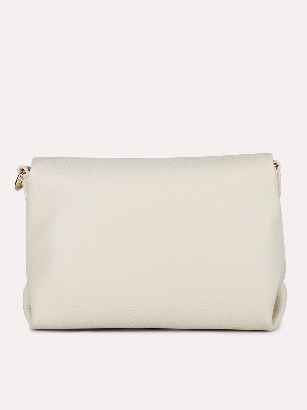 Womens Beige Party Textured Handbag With Magnet Lock