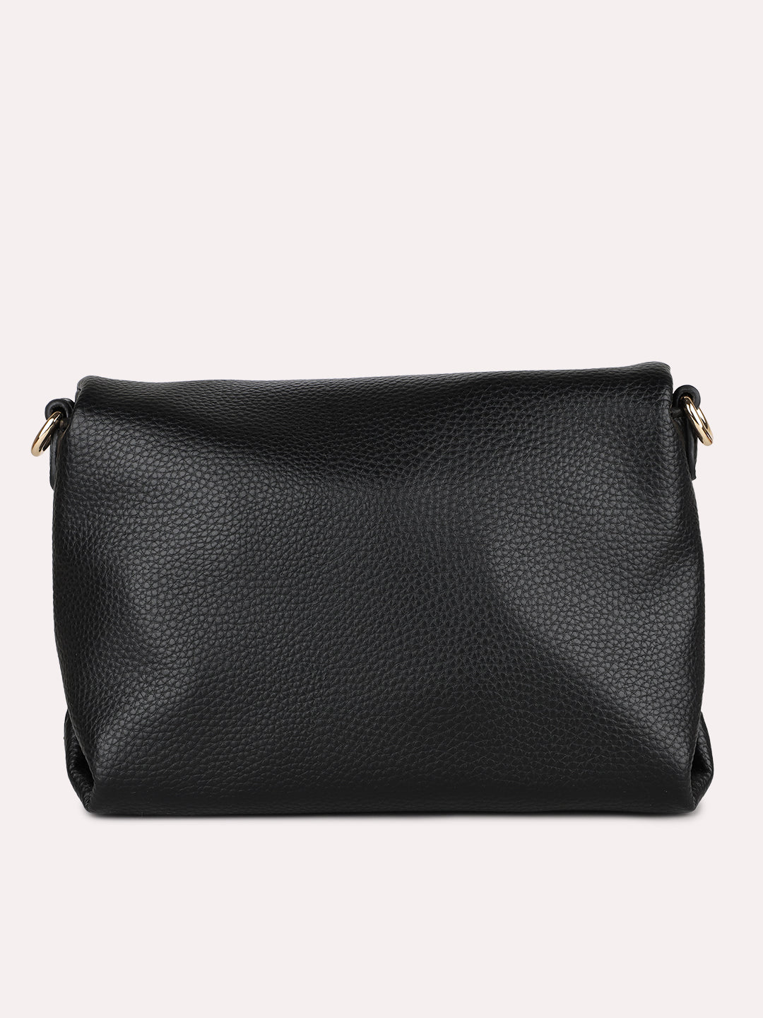 Womens Black Party Textured Pattern Handbag With Magnet Lock