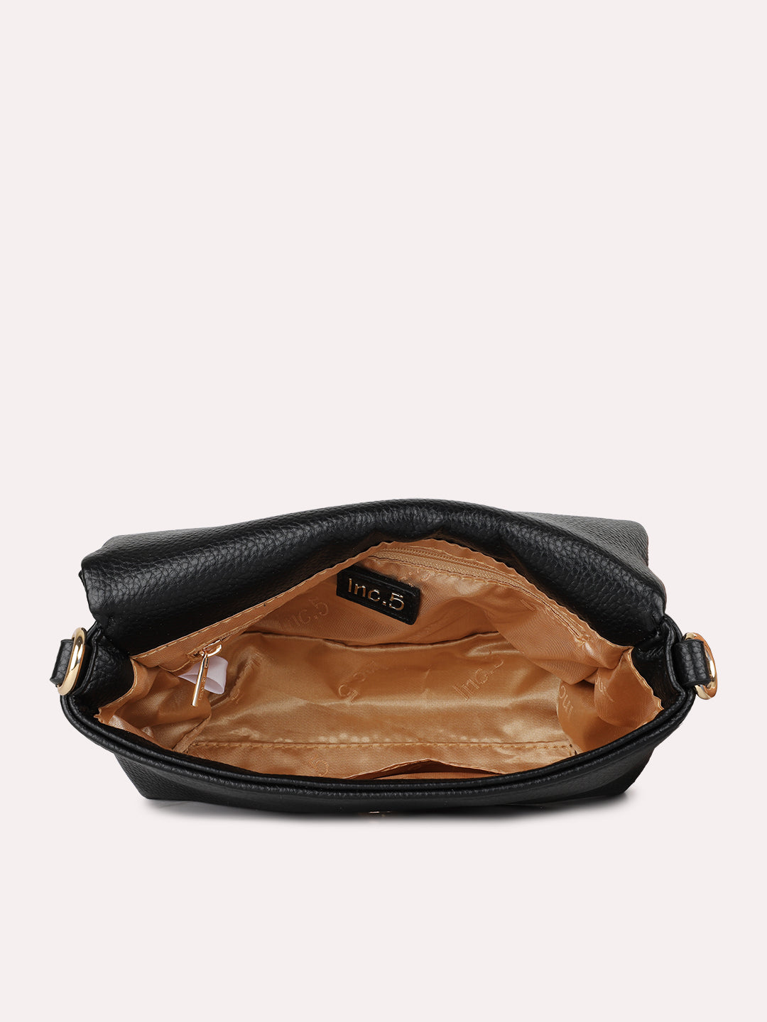 Womens Black Party Textured Pattern Handbag With Magnet Lock